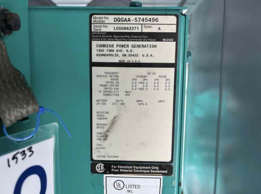 Cummins QSK50 Diesel Power Module - Tier 2